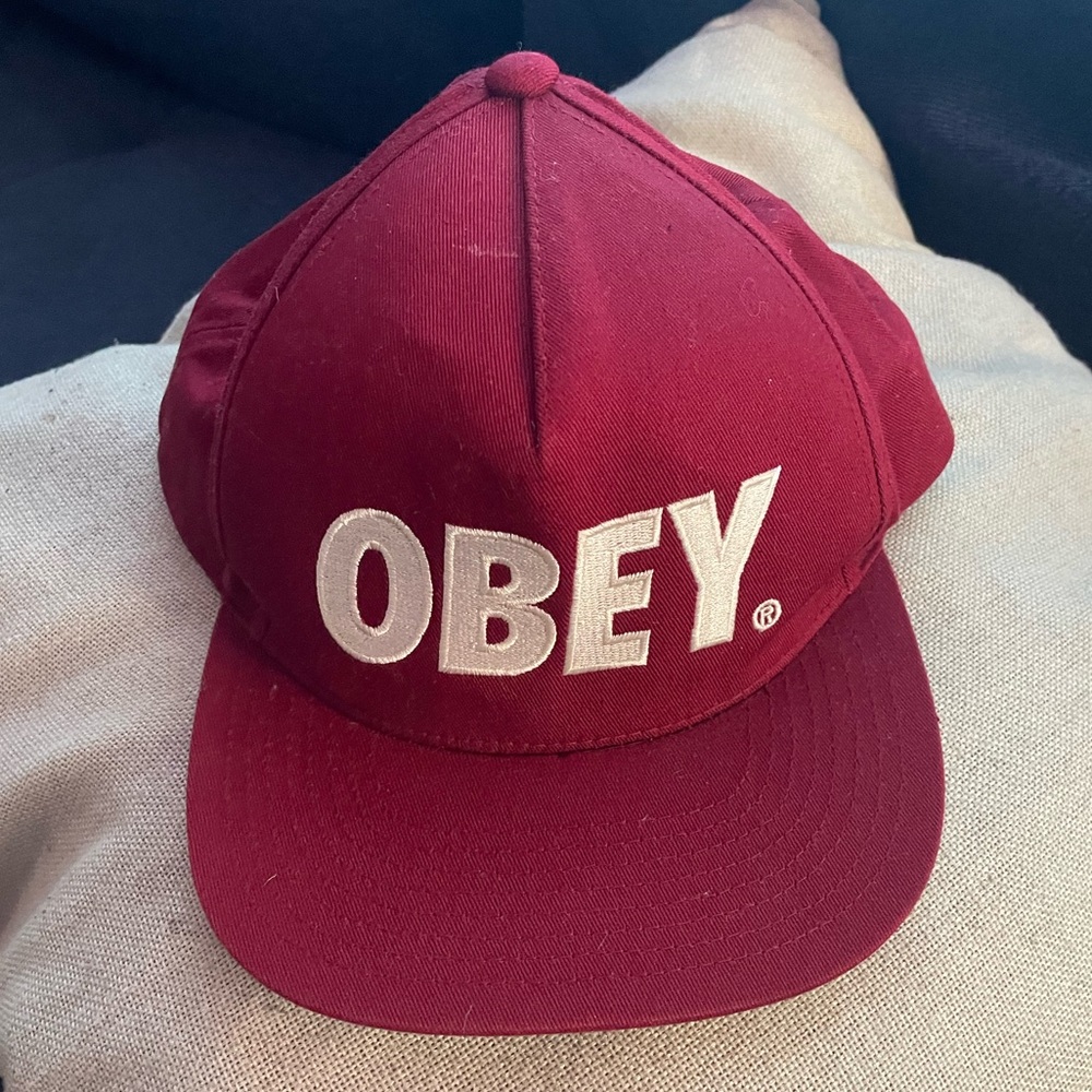 Obey Burgandy Baseball Cap